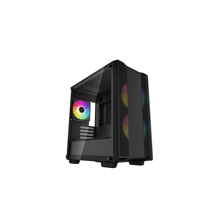 DeepCool CC360 ARGB  Black  Mini Tower Chassis w/ Tempered Glass Window  3x 120mm ARGB Fans  USB 3.0  mATX/mITX
