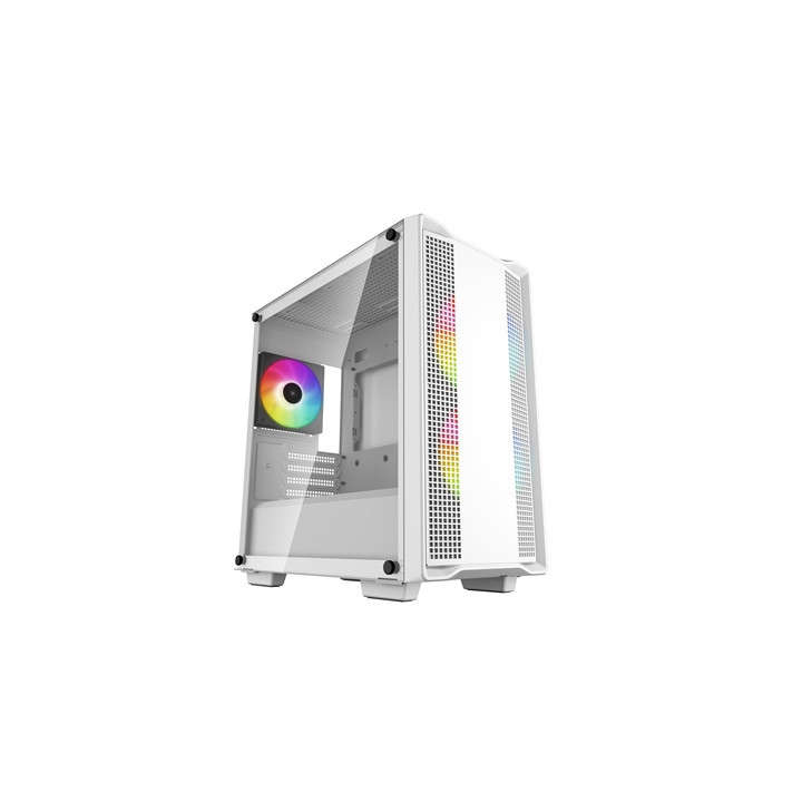 DeepCool CC360 ARGB WH  White  Mini Tower Chassis w/ Tempered Glass Window  3x 120mm ARGB Fans  USB 3.0  mATX/mITX