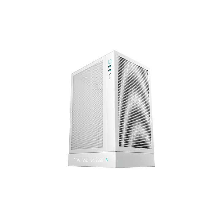 Deepcool CH170 Digital White Mini-ITX Case - High Airflow  Supports Water Cooling  Ultra-Quiet Operation  Compact Design for Eff