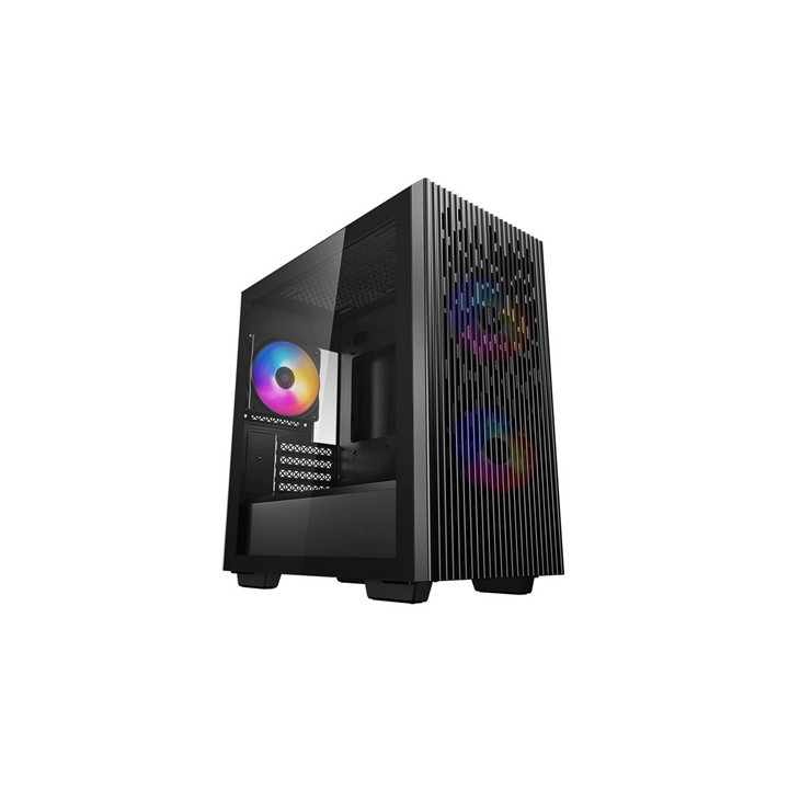 DeepCool MATREXX 40 3FS Case  Gaming  Black  Micro Tower  1 x USB 3.0 / 1 x USB 2.0  Tempered Glass Side Window Panel  Mesh Fron