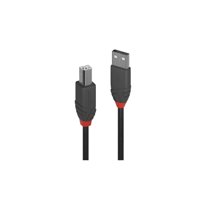 Lindy 36672 1m USB-A (M) 2.0 To USB-B (M) 2.0 Anthra Line 480Mbps Cable - Black