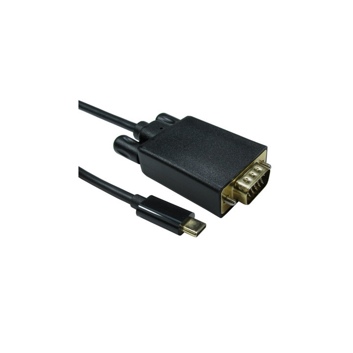 USB-C to VGA 1080P 60HZ  1 Meter Black Data Cable