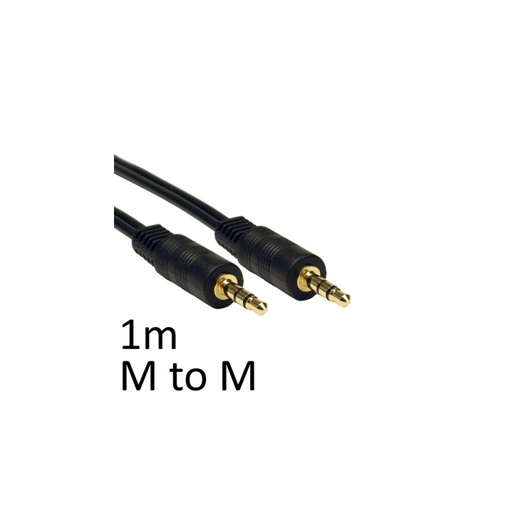 3.5mm (M) Stereo Plug to 3.5mm (M) Stereo Plug 1m Black OEM Cable