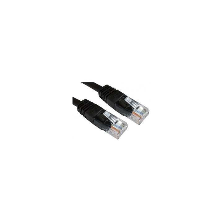 RJ45 (M) to RJ45 (M) CAT6 0.25m Black OEM Moulded Boot Copper UTP Network Cable