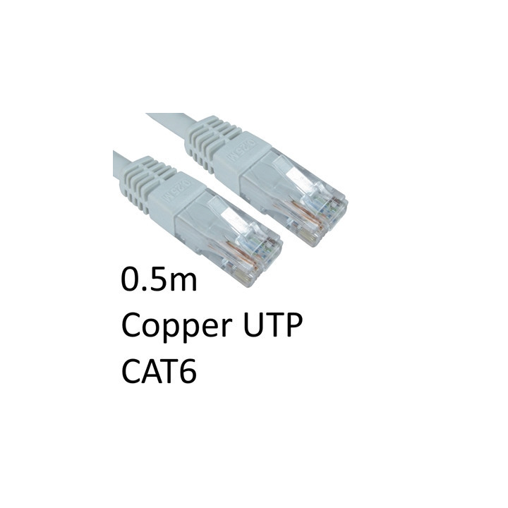 RJ45 (M) to RJ45 (M) CAT6 0.5m White OEM Moulded Boot Copper UTP Network Cable