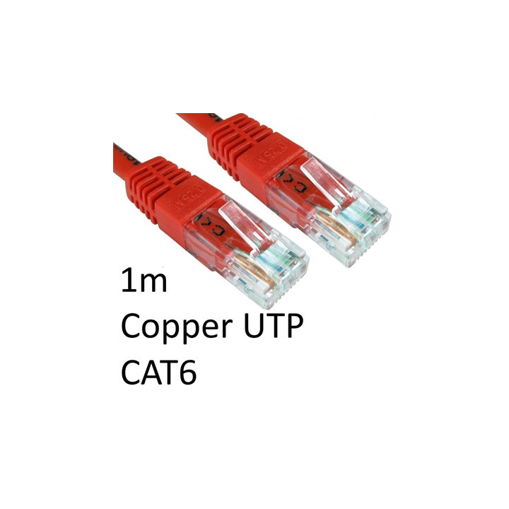 RJ45 (M) to RJ45 (M) CAT6 1m Red OEM Moulded Boot Copper UTP Network Cable