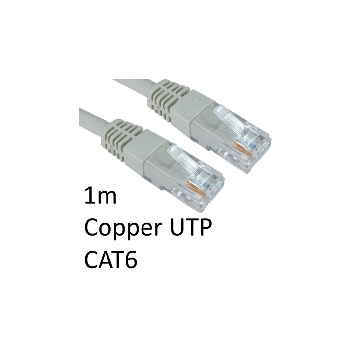 RJ45 (M) to RJ45 (M) CAT6 1m Grey OEM Moulded Boot Copper UTP Network Cable