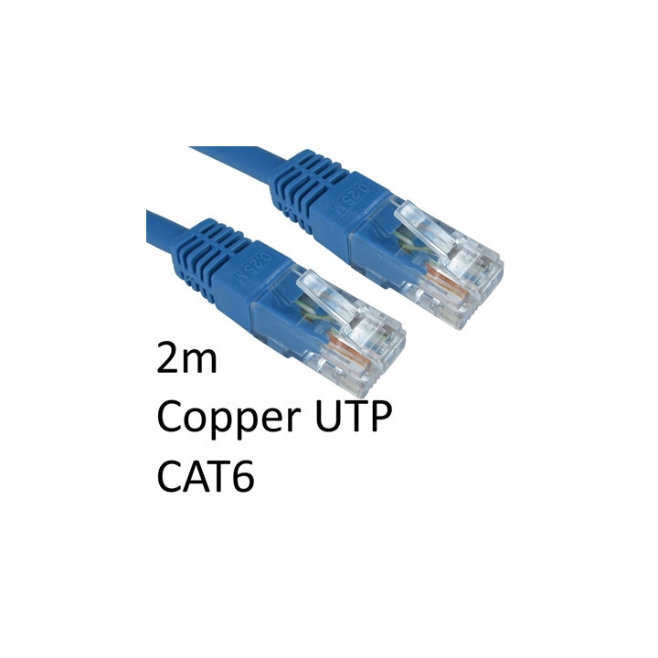 RJ45 (M) to RJ45 (M) CAT6 2m Blue OEM Moulded Boot Copper UTP Network Cable