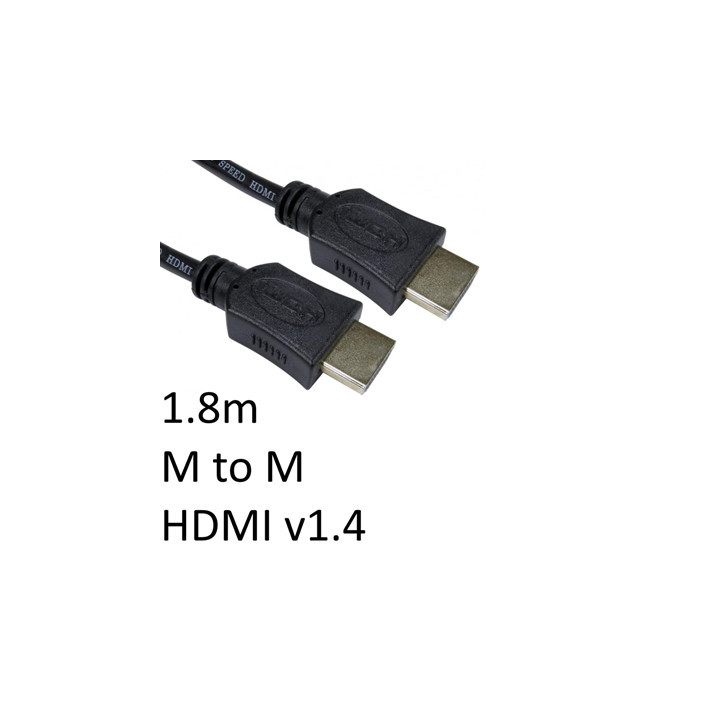 HDMI 1.4 (M) to HDMI 1.4 (M) 1.8m Black OEM Display Cable