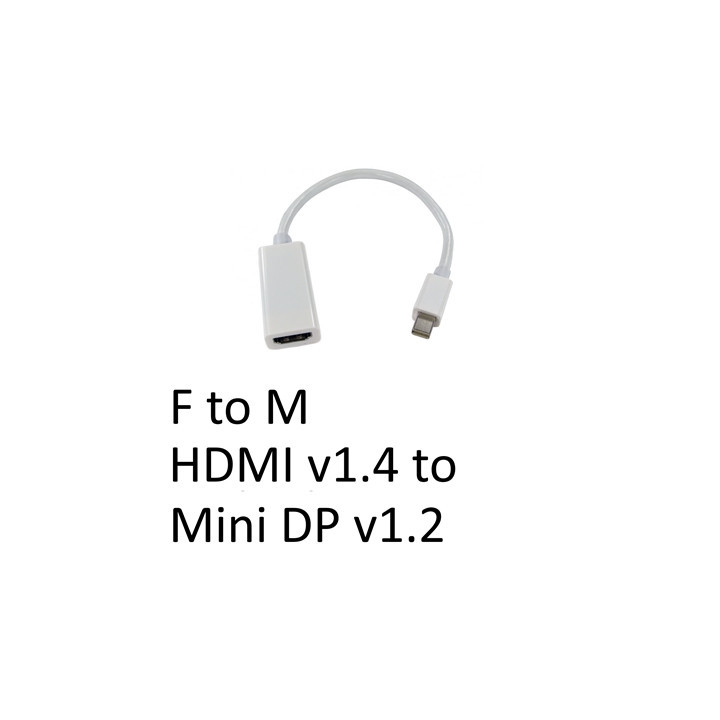 Mini DisplayPort (M) to HDMI (F) White OEM Converter Adapter