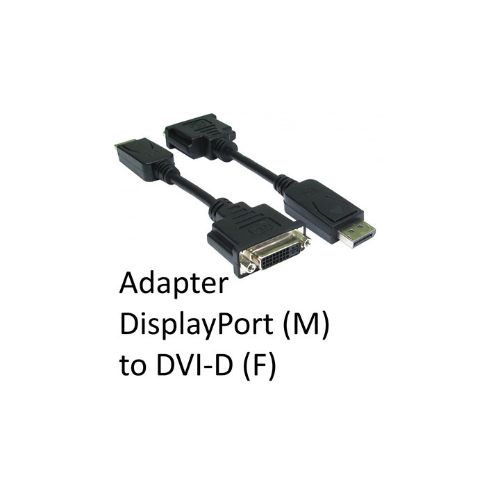DisplayPort 1.2 (M) to DVI-D (F) Black OEM Adapter