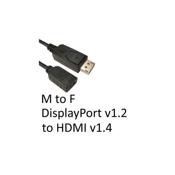 DisplayPort 1.2 (M) to HDMI 1.4 (F) Black OEM Converter Adapter