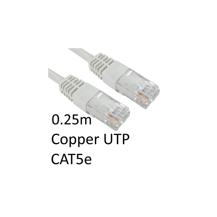 RJ45 (M) to RJ45 (M) CAT5e 0.25m White OEM Moulded Boot Copper UTP Network Cable