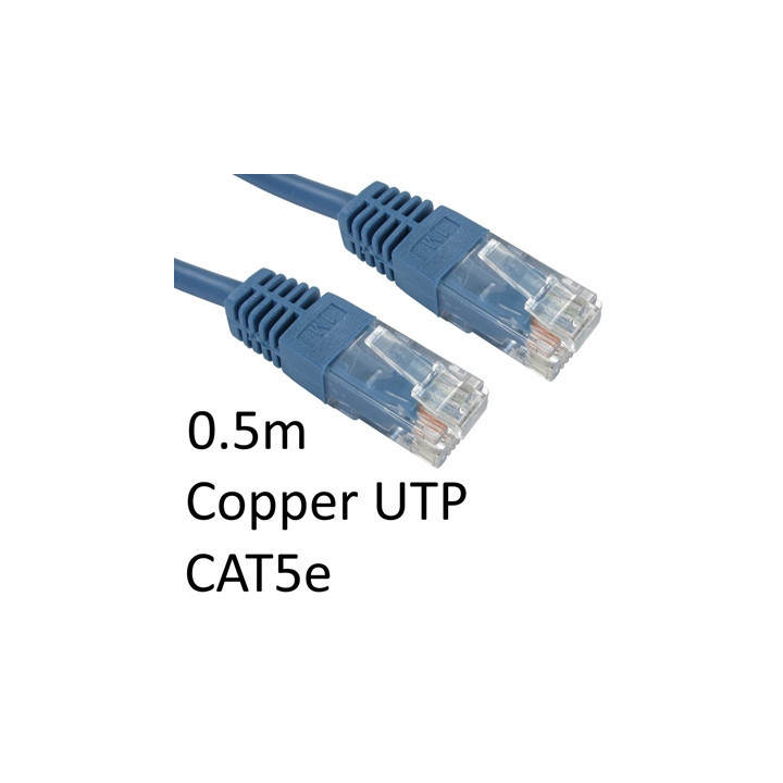 RJ45 (M) to RJ45 (M) CAT5e 0.5m Blue OEM Moulded Boot Copper UTP Network Cable