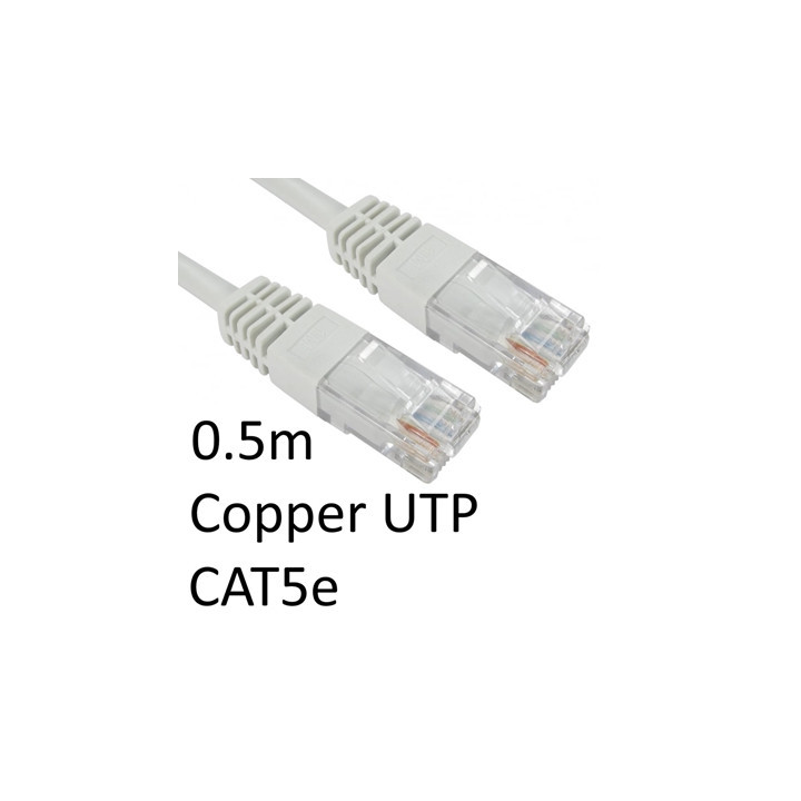 RJ45 (M) to RJ45 (M) CAT5e 0.5m White OEM Moulded Boot Copper UTP Network Cable