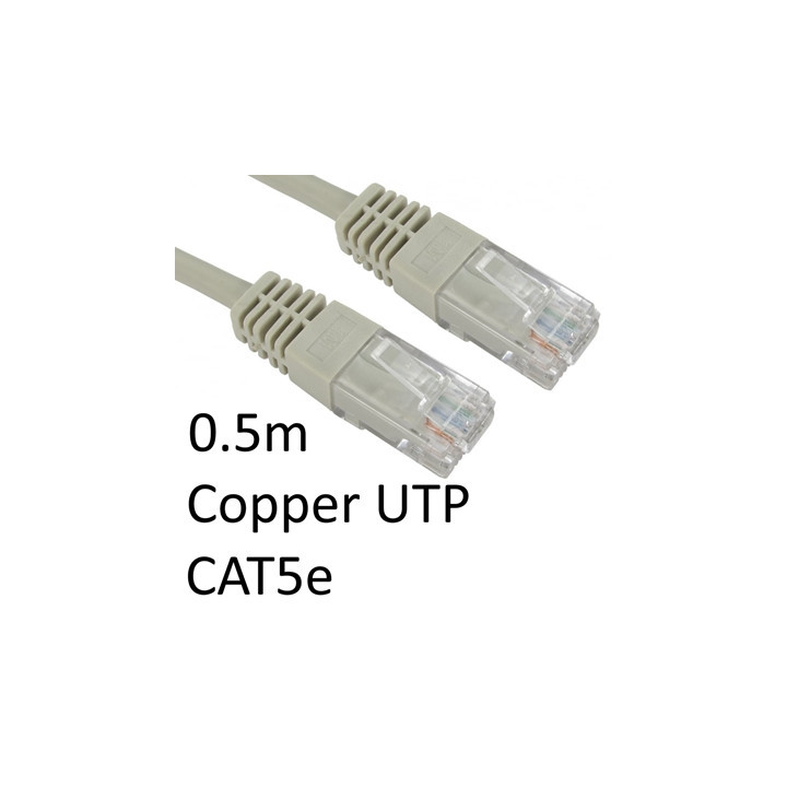 RJ45 (M) to RJ45 (M) CAT5e 0.5m Grey OEM Moulded Boot Copper UTP Network Cable