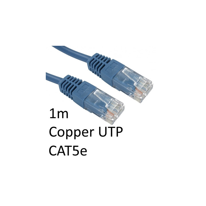 RJ45 (M) to RJ45 (M) CAT5e 1m Blue OEM Moulded Boot Copper UTP Network Cable