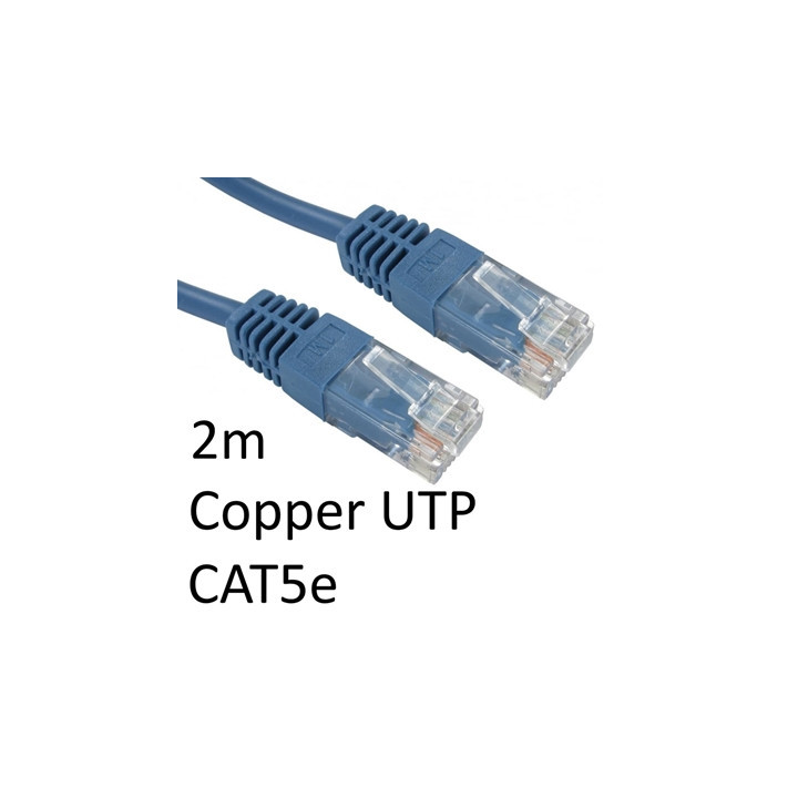 RJ45 (M) to RJ45 (M) CAT5e 2m Blue OEM Moulded Boot Copper UTP Network Cable