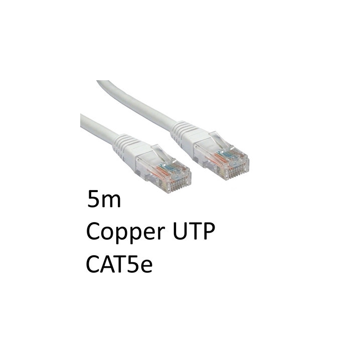 RJ45 (M) to RJ45 (M) CAT5e 5m White OEM Moulded Boot Copper UTP Network Cable