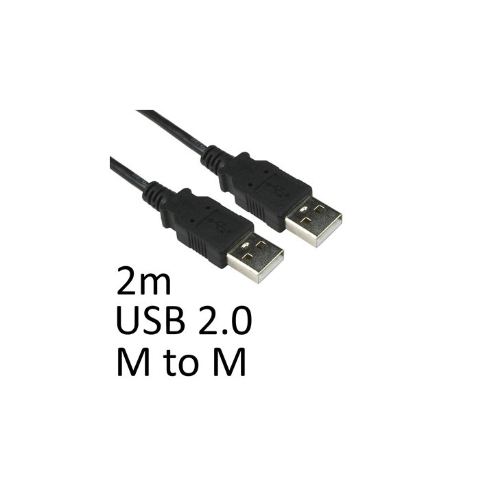 USB 2.0 A (M) to USB 2.0 A (M) 2m Black OEM Data Cable