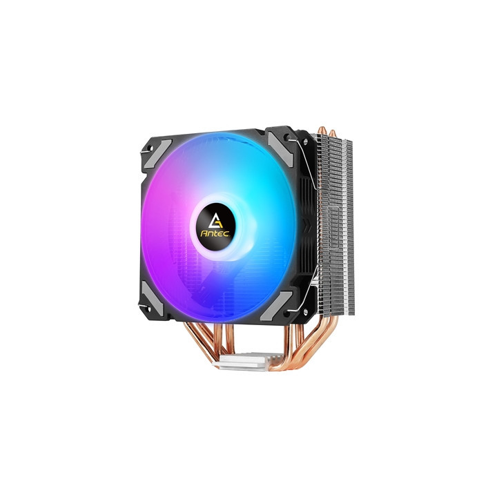 Antec A400i Fan CPU Cooler  Universal Socket  120mm Neon Light Effect Silent RGB PWM Fan  1800RPM  4 Direct-Touch Copper Heatpip