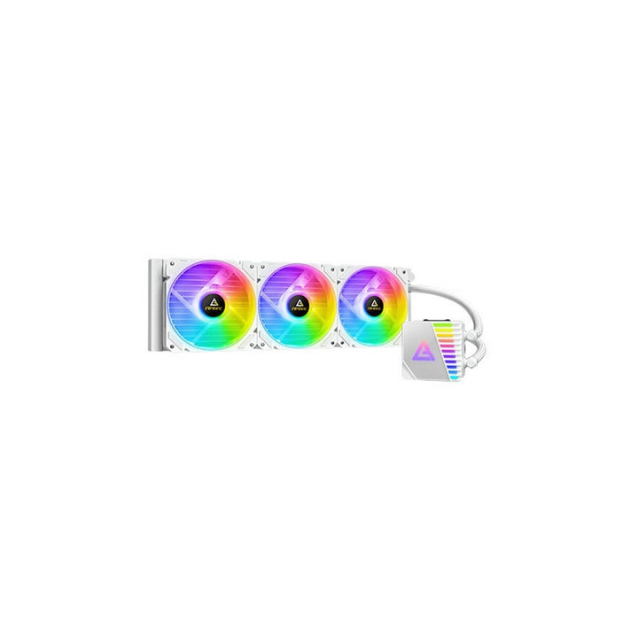 Antec Symphony 360 AiO Liquid CPU Cooler  Universal Socket  White  360mm Radiator  PWM 1600RPM Cooling Fans  Addressable RGB LED