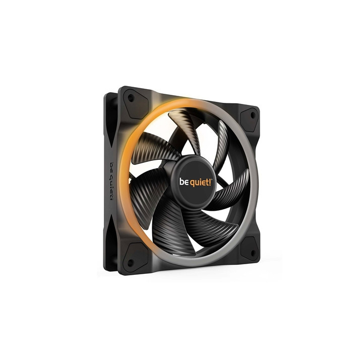 be quiet! Light Wings PWM Addressable RGB Fan  120mm  1700RPM  4-Pin PWM Fan & 3-Pin ARGB Connectors  Black Frame  Black Blades 