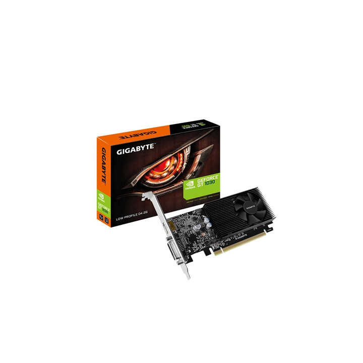 Gigabyte NVIDIA GeForce GT 1030 2GB DDR4 Low Profile Graphics Card  384 CUDA Cores  1379 MHz Core Clock  Single Fan  1x DVI-D / 