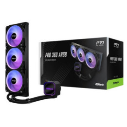 ASRock Pro 360 ARGB AIO Liquid CPU Cooler  360mm Radiator  Triple 120mm PWM Fans  Addressable RGB  Intel LGA1700/1851 & AMD AM5/