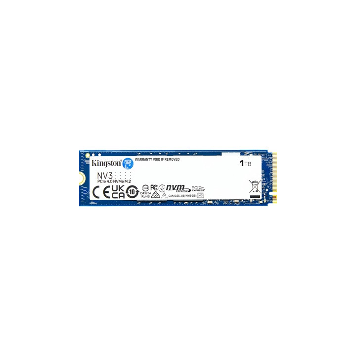 Kingston NV3 (SNV3S/1000G) 1TB NVMe SSD  M.2 Interface  PCIe Gen4  2280  Read 6000 MB/s  Write 4000 MB/s  3 Year Warranty