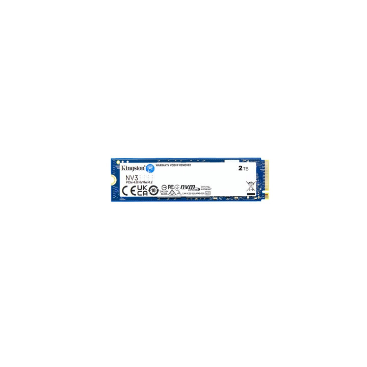 Kingston NV3 (SNV3S/2000G) 2TB NVMe SSD  M.2 Interface  PCIe Gen4  2280  Read 6000 MB/s  Write 5000 MB/s  3 Year Warranty