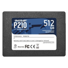 Patriot P210 (P210S512G25) 512GB 2.5 Inch SSD  Sata 3 Interface  Read 520MB/s  Write 430MB/s  3 Year Warranty