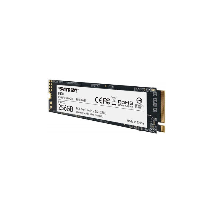 Patriot P300 (P300P256GM28) 256GB NVMe SSD  M.2 Interface  PCIe Gen3  2280  Read 1700MB/s  Write 1100MB/s  3 Year Warranty