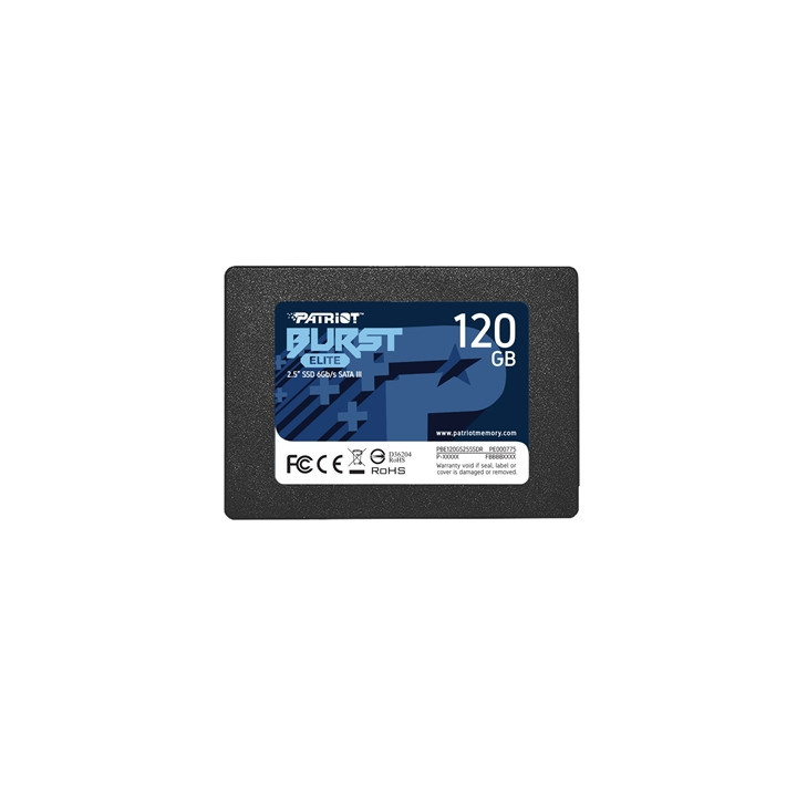 Patriot Elite (PBE120GS25SSDR) 120GB 2.5 Inch SSD  Sata 3 Interface  Read 450MB/s  Write 320MB/s 3 Year Warranty