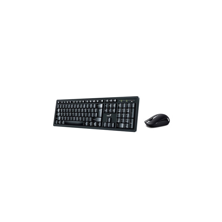 Genius KM-8200 Wireless Smart Keyboard and Mouse Combo Set  Customizable Function Keys  Multimedia  Full Size UK Layout and Opti
