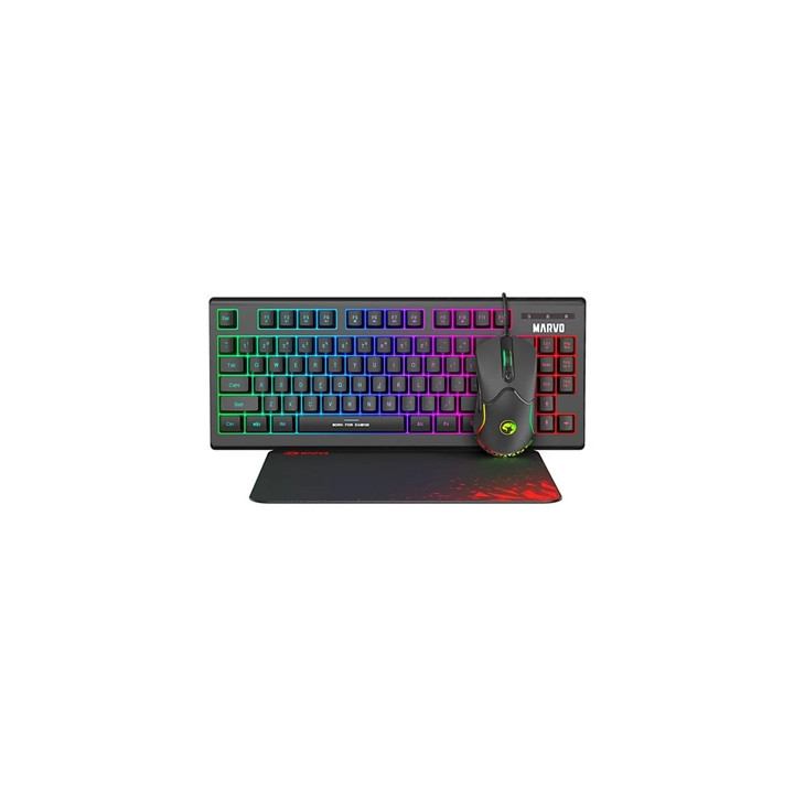 Marvo Scorpion CM310 Loot 30 3 in 1 RGB Wired Gaming UK Layout TKL Keyboard  Mouse and Mat Bundle (Black)
