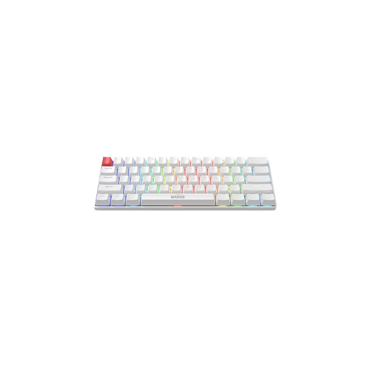 Marvo Scorpion KG933G Saber 61 Wired Mechanical RGB 60% UK Layout Gaming Keyboard (White)
