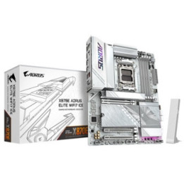 Gigabyte X870E AORUS ELITE WIFI7 ICE AMD AM5 Socket Motherboard  ATX  4x DDR5 Slots  4x M.2 Sockets  Fitted I/O Shield  2.5GbE L