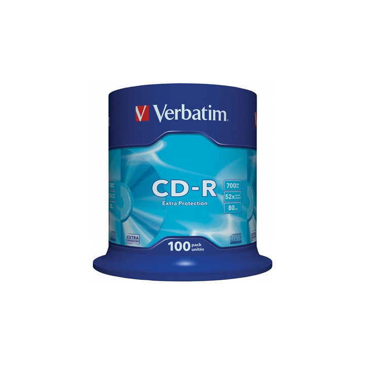 Verbatim CD-R 52X 700MB 100 Pack Spindle Datalife Plus