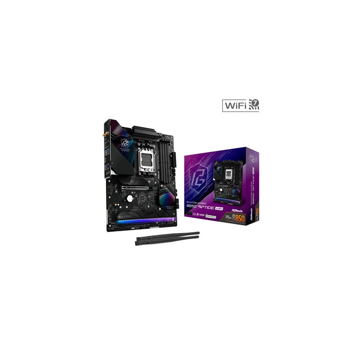 ASRock B850 Riptide WiFi PHANTOM GAMING AMD AM5 Socket Motherboard  ATX  4x DDR5 Slots  4x M.2 Sockets  Fitted I/O Shield  2.5Gb