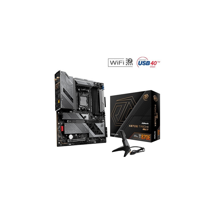 ASRock X870E TAICHI LITE AMD AM5 Socket Motherboard  E-ATX  4x DDR5 Slots  4x M.2 Sockets  Fitted I/O Shield  5GbE LAN  Wi-Fi 7 