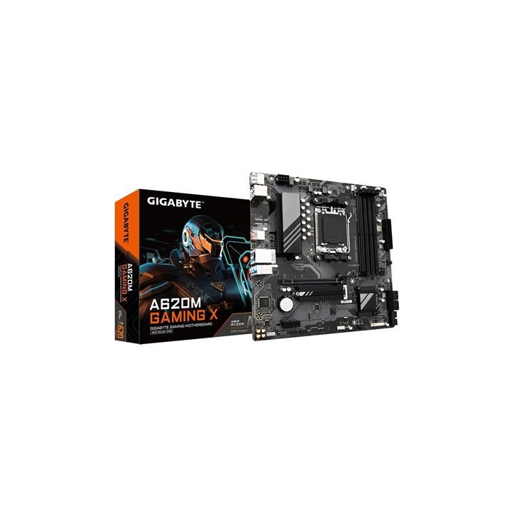Gigabyte A620M GAMING X AMD AM5 Socket Motherboard  Micro-ATX  4x DDR5 Slots  1x M.2 Socket  GbE LAN  1x DisplayPort / 1x HDMI P