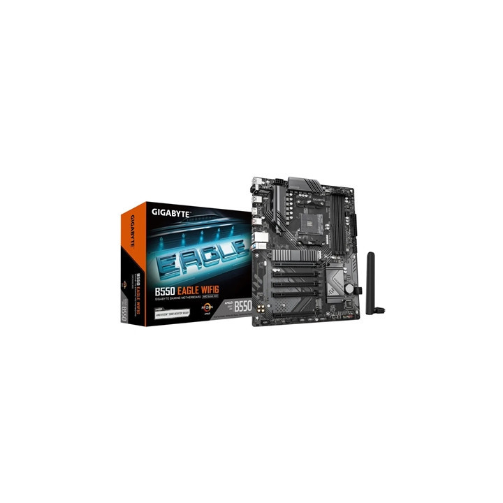 Gigabyte B550 EAGLE WIFI6 AMD AM4 Socket Motherboard  ATX  4x DDR4 Slots  2x M.2 Sockets  GbE LAN  Wi-Fi 6  1x HDMI Port