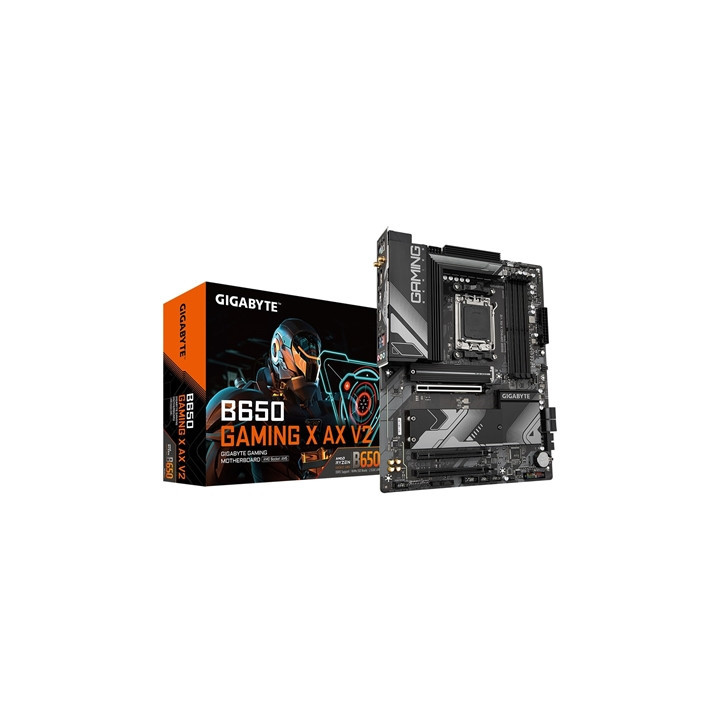 Gigabyte B650 GAMING X AX V2 AMD AM5 Socket Motherboard  ATX  4x DDR5 Slots  3x M.2 Sockets  Fitted I/O Shield  2.5GbE LAN  Wi-F