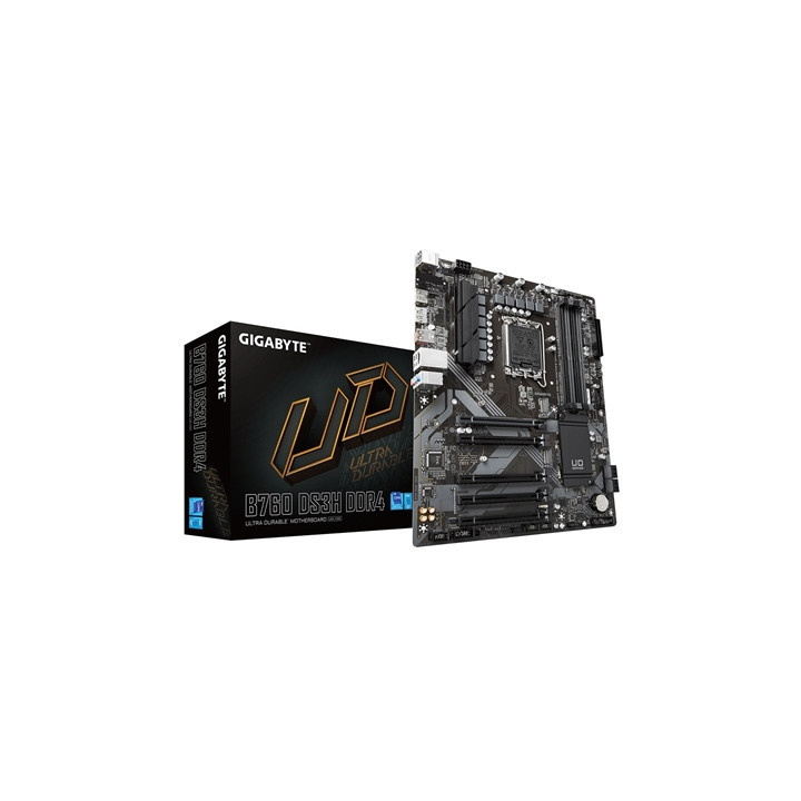 Gigabyte B760 DS3H DDR4 Ultra Durable Intel 1700 Socket Motherboard  ATX  4x DDR4 Slots  2x M.2 Sockets  GbE LAN  1x DisplayPort
