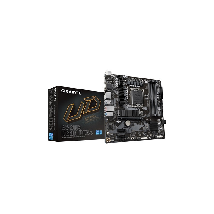 Gigabyte B760M DS3H DDR4 Ultra Durable Intel 1700 Socket Motherboard  Micro-ATX  4x DDR4 Slots  2x M.2 Sockets  2.5GbE LAN  1x D