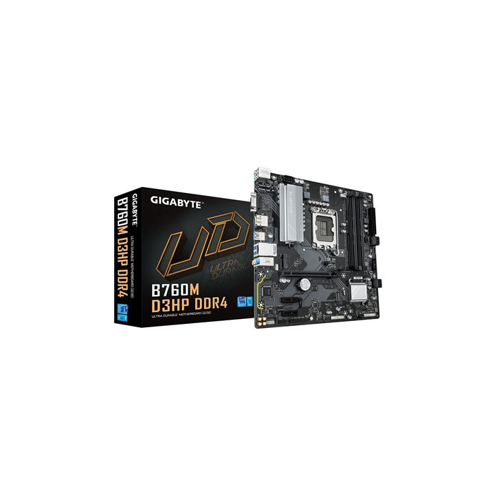 Gigabyte B760M D3HP DDR4 Intel 1700 Socket Motherboard  Micro-ATX  4x DDR4 Slots  2x M.2 Sockets  GbE LAN  1x D-Sub / 1x Display