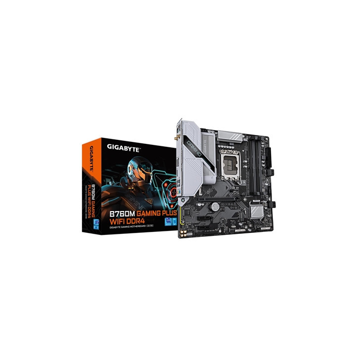 Gigabyte B760M GAMING PLUS WIFI DDR4 Intel 1700 Socket Motherboard  Micro-ATX  4x DDR4 Slots  2x M.2 Sockets  Fitted I/O Shield 