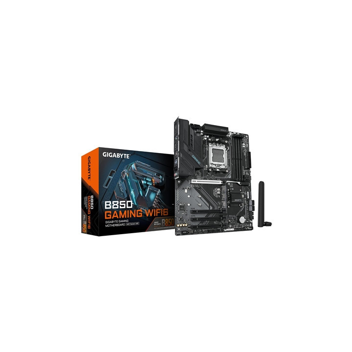 Gigabyte B850 GAMING WIFI6 AMD AM5 Socket Motherboard  ATX  4x DDR5 Slots  3x M.2 Sockets  Fitted I/O Shield  GbE LAN  Wi-Fi 6  