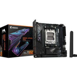 Gigabyte B850I AORUS PRO AMD AM5 Socket Motherboard  Mini-ITX  2x DDR5 Slots  2x M.2 Sockets  Fitted I/O Shield  2.5GbE LAN  Wi-